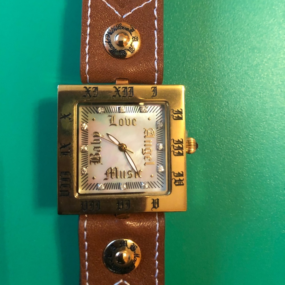 L.A.M.B Square faced Tan Leather Watch